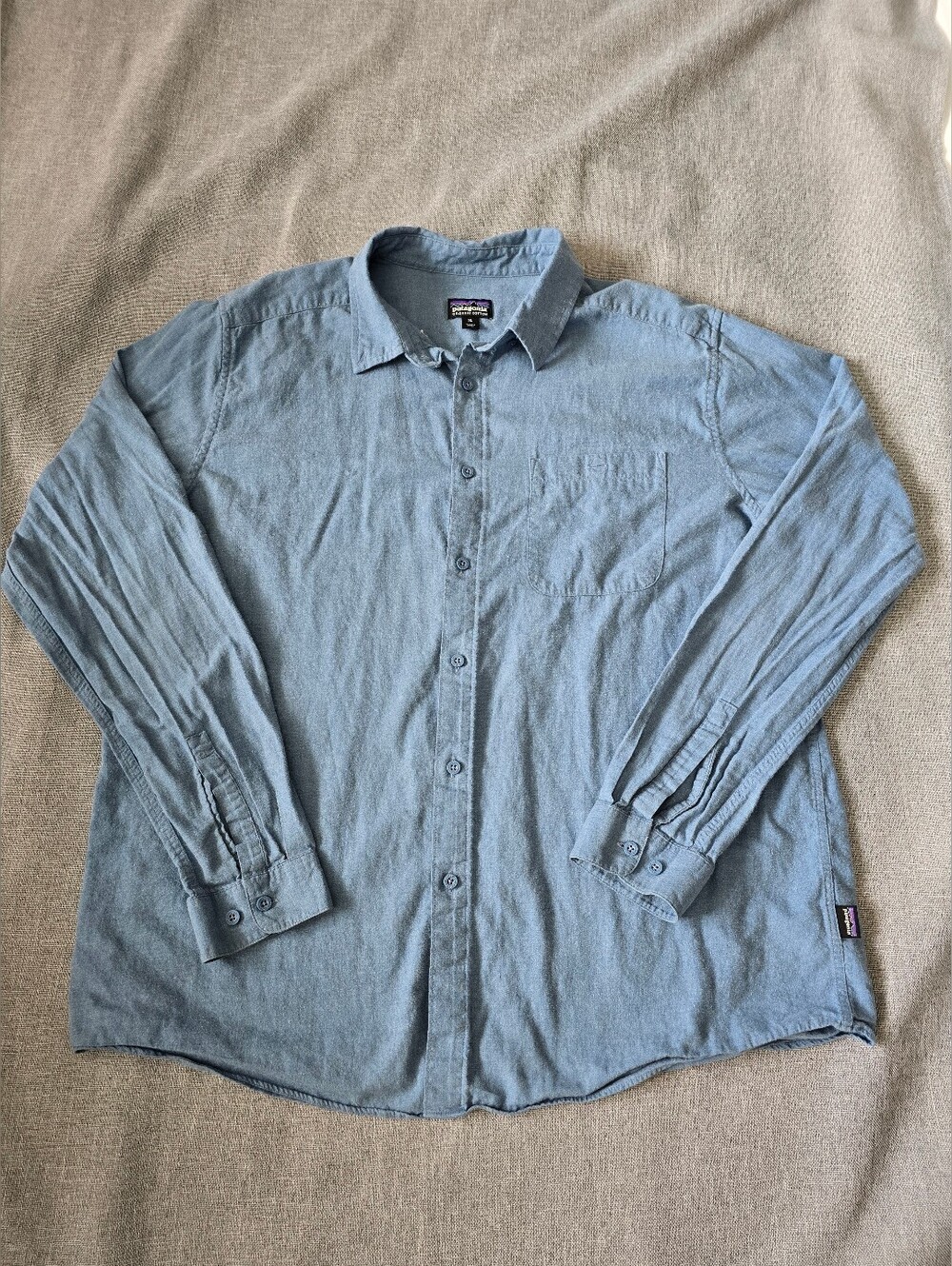 Patagonia Men's Light Blue Button-Down Shirt
